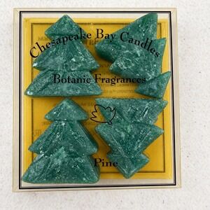 90s Chesapeake Bay Candle Set Pine Tree Floating Candles Green Vintage Holiday